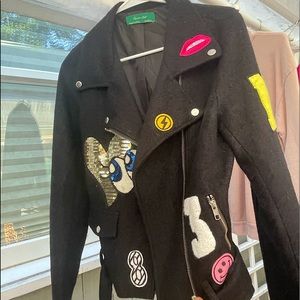 Signature eight suede emoji jacket